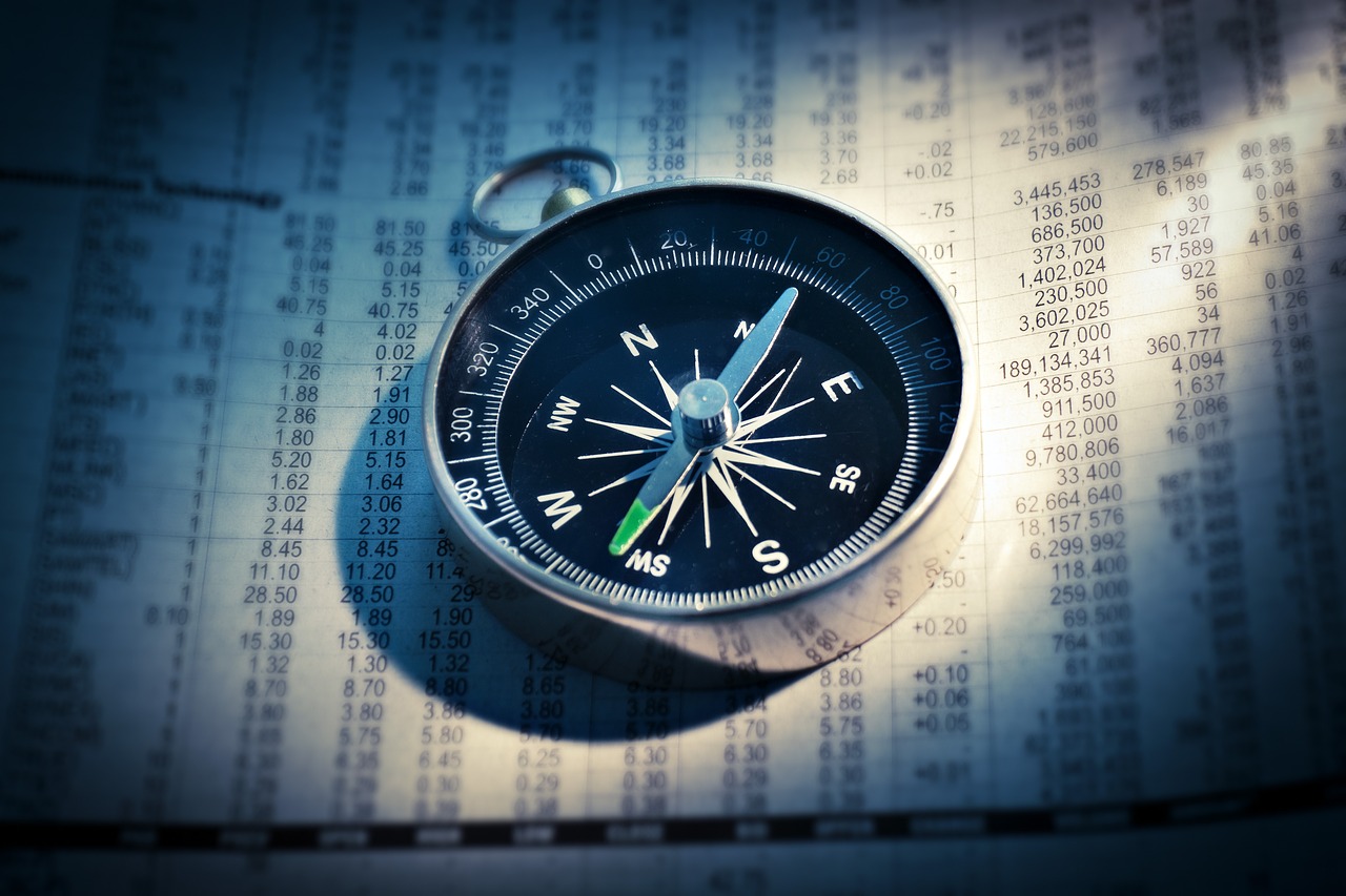 compass, newspaper, finance